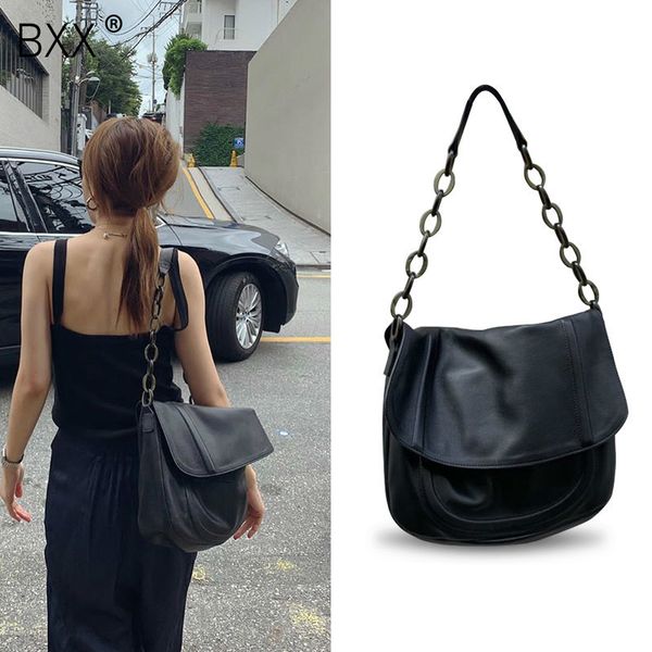 

bxx] women single shoulder crossbody bag all-match personality chain bag 2020 autumn soft pu leather bags hi330