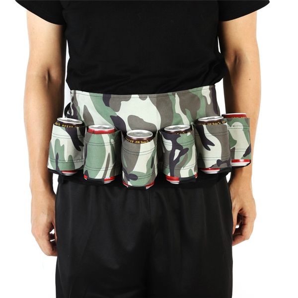 

new 6 pack holster portable beer bag bottle waist beer belt bag handy wine bottles beverage can holder w1
