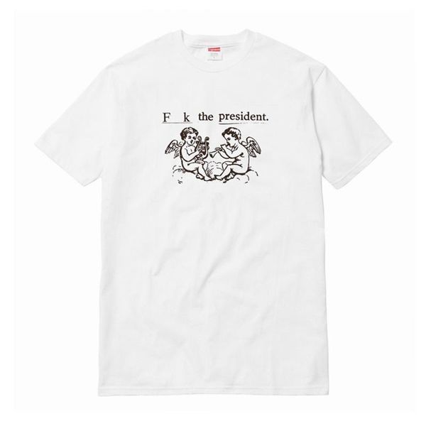 

17ss фтп президент херувим футболка мода письмо печати с коротким рукавом мужчины и женщины высокое качество хлопок мужские дизайнерские фут, White;black