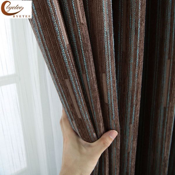 

byetee] modern jacquard chenille blackout kitchen door curtains for bedroom living room windows doors striped curtains drapes