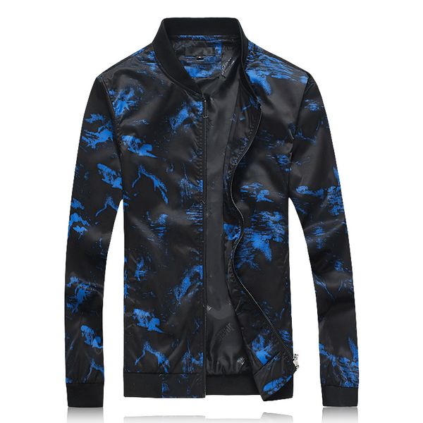 

2019 autumn spring thin floral spring jacket men streetwear bomber big size clothes, Black;brown