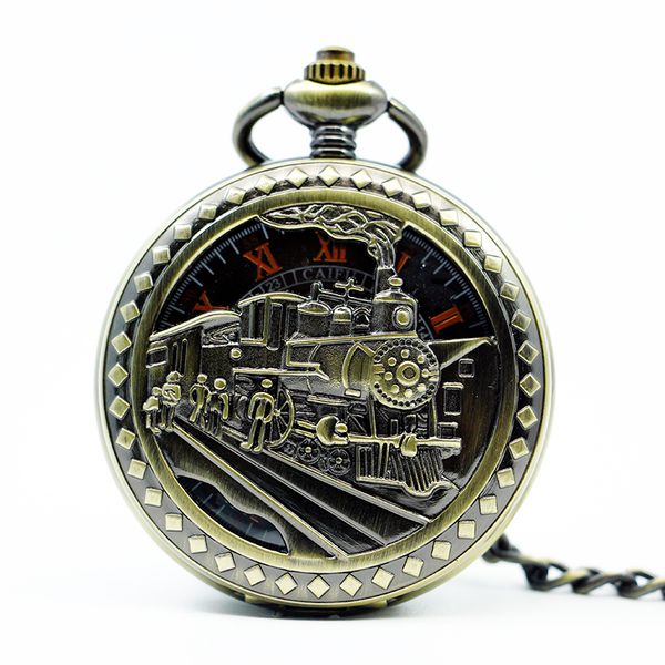 

men women mechanical pocket watch mechanical hand wind pocket watch clock pendant on the chain, Slivery;golden