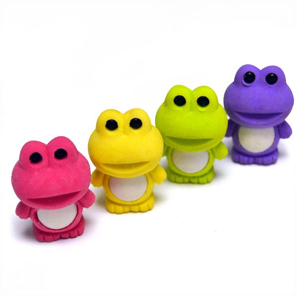 

frog eraser cartoon animal removable rubber eraser stationery school supplies papelaria kids penil eraser toy gift color rando