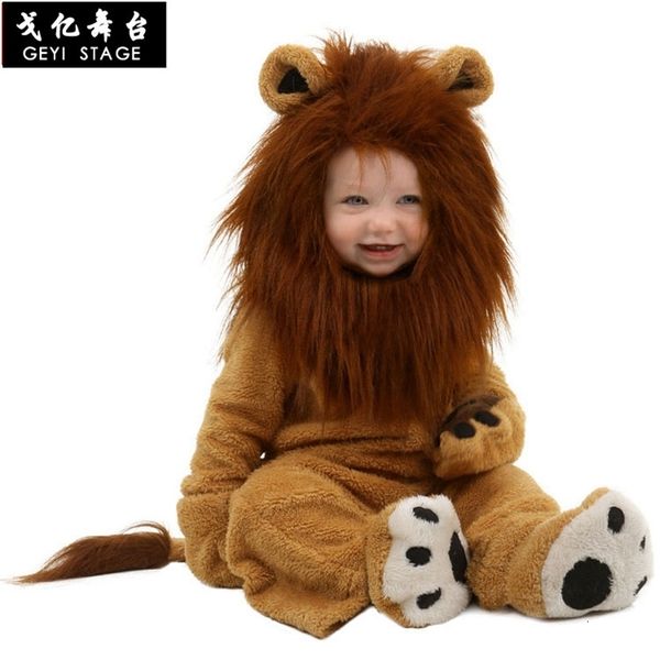 

halloween children's cosplay costume the wizard of oz, stage performance, children long haired lions costumes, White