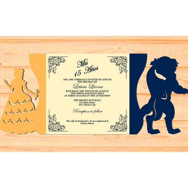 

grand wedding invitation card hollow laser cut grand birthday party ceremony celebration invitation card thanksgiving invitation, Black