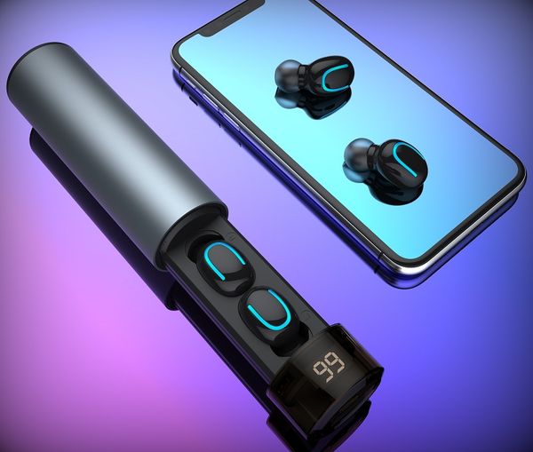 

q67 v5.0 tws earphones ipx5 waterproof mini wireless earbuds with 3500mah battery mic touch control binaural pk i9s i12 tws headset