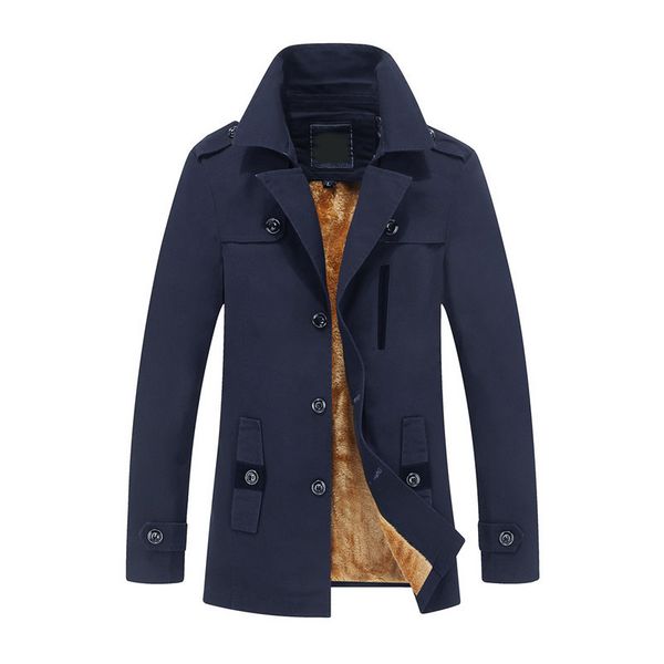 

mens trench thicken jacket winter coat fleece lined parka outwear 2020, Black;brown