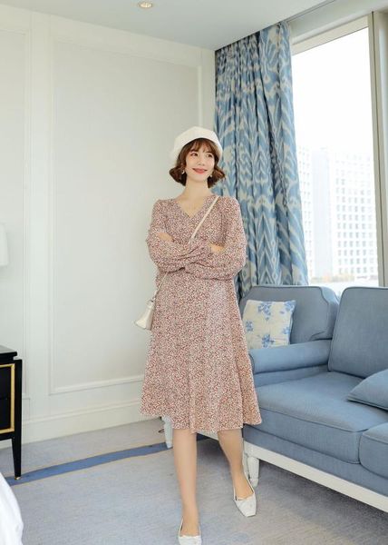 

2020 pregnant women's dress floral v-collar maternity short sleeve elegant fashion maternity summer dresses, White