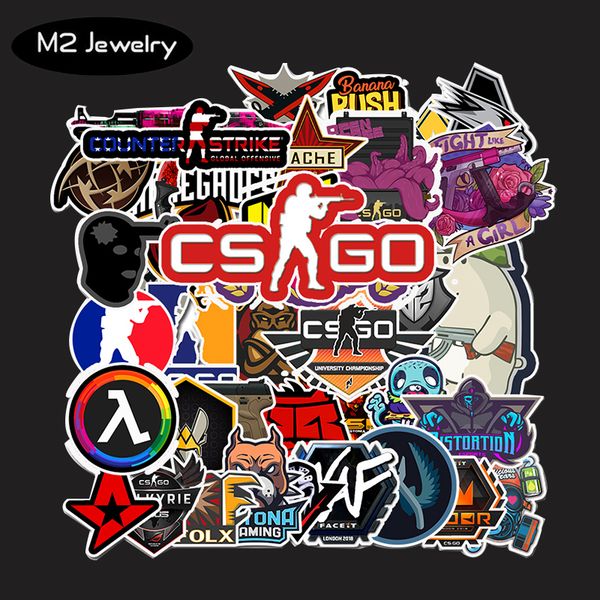 

50pcs game cs go bike stickers sets waterproof diy brooch don't repeat luggage car scooter wheel motorcycle cool toy pvc sticker, Gray