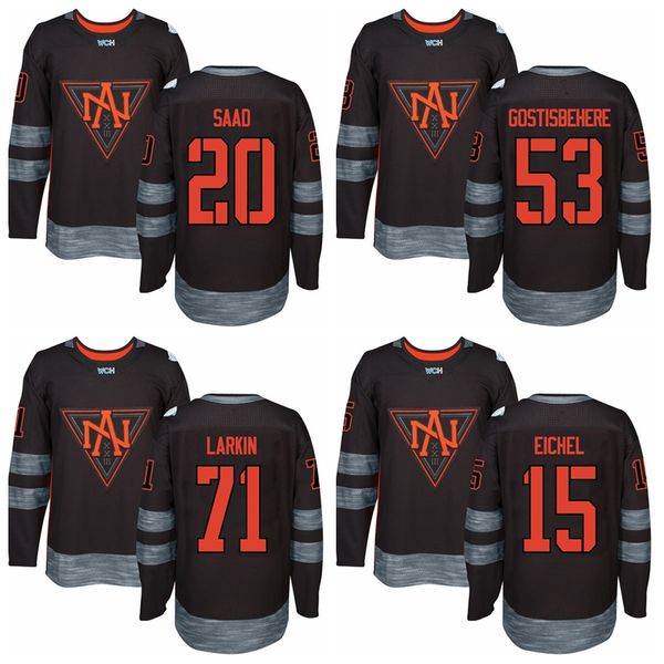 

world cup ice hockey jerseys shayne gostisbehere north america jersey aaron ekblad johnny gaudreau mark scheifele morgan rielly high quality, Black