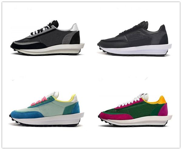

2020 ld waffle ldv shoes nylon black white pine green des chaussures men women run sports sneakers platform trainers size 36-45