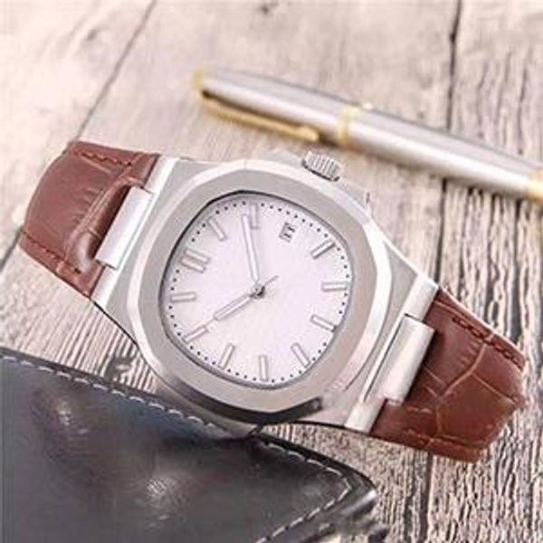 

seller wholesale new listing classic design mens wristwatch original mechanical movement genuine leather ing, Slivery;brown