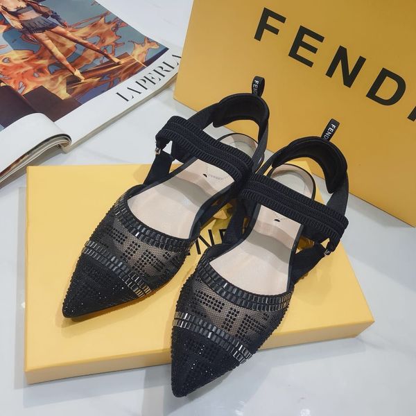 

fast delivery highest quality fend stylish luxury design female high heels pointed retro female high heel fashion shoes 6cm a1, Black