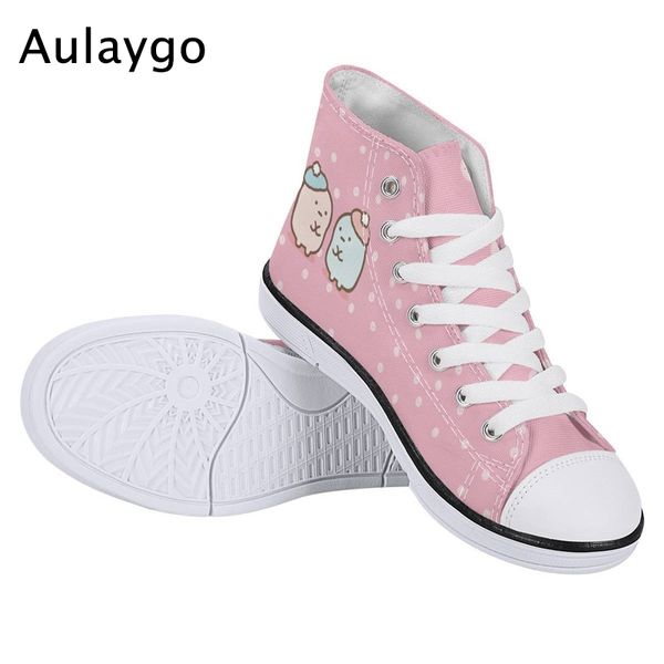 

aulaygo kawaii sumikkogurashi cartoon children's canvas shoes sneakers for girls cute anime pattern kids casual running footwear, Black