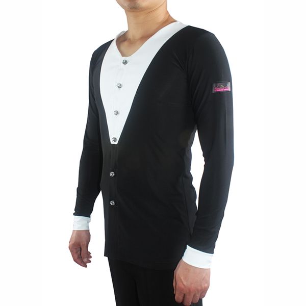 

latin dance men costume black dance wear prince style ballroom practice wear professional competition latin vdb646, Black;red