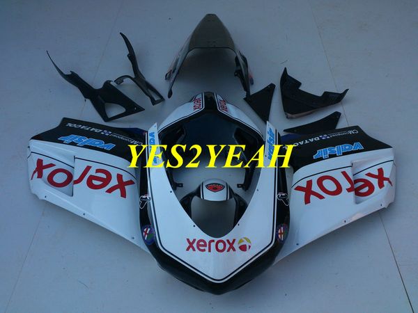 Kit de corpo de carenagem para DUCATI 848 08 09 10 11 ducati 1098 1198 2008 2009 2011 branco preto Carrocerias + Presentes DD58