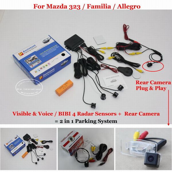 

liislee car parking sensors + rear view camera = 2 in 1 visual / for 323 / familia allegro bibi alarm parking system