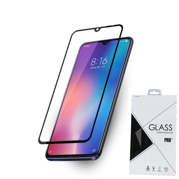 9H Vollbild-Displayschutz aus gehärtetem Glas, seidenbedruckt, für Xiaomi 9 9 SE 8 LITE 8 SE MI8 REDMI NOTE 7 NOTE 6 6 PRO 100 Stück in Einzelhandelsverpackung