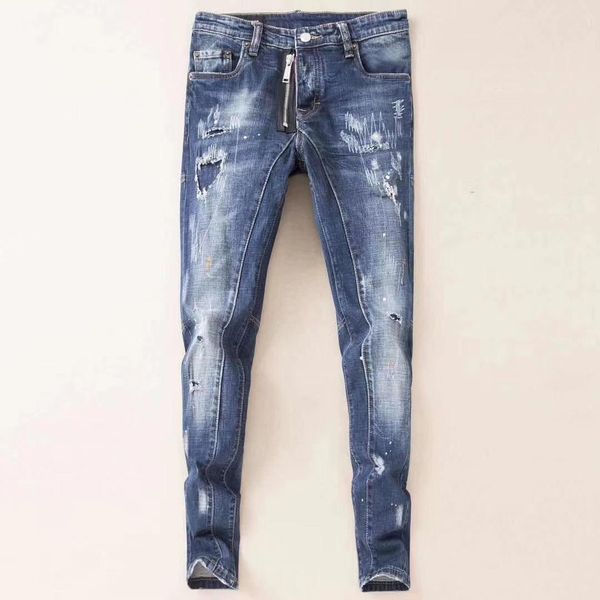 

2020 new arrival famous brand designers design blue slim fashionable jeans motorcycle trousers pencil pants men and woman 1938