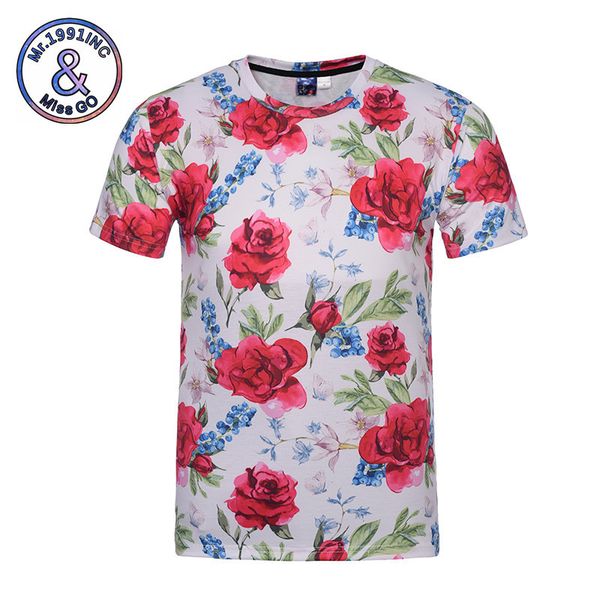 

мужская дизайнерская повседневная футболка личность 3d короткая футболка розовый цветок пара большой размер футболки, White;black