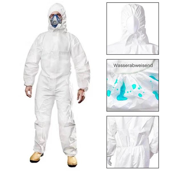 

protective clothing isolation clothing antistatic nonwovens elastic security labour suit dust-proof clothing white