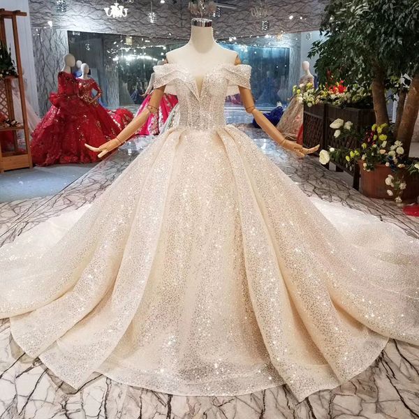 

сексуальные блестящие свадебные платья с блеском простой с плеча милая свадебное платье 2019 новые блестящие дизайн бесплатная доставка хорв, White