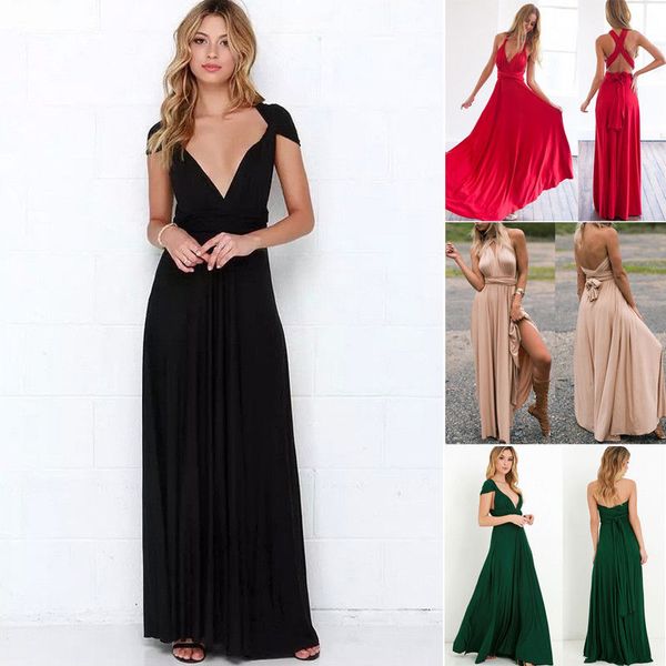

2018 New Style Women's Dress Convertible Multi Way Wrap Elegant Bridesmaid Formal Long Maxi Dress Sundress