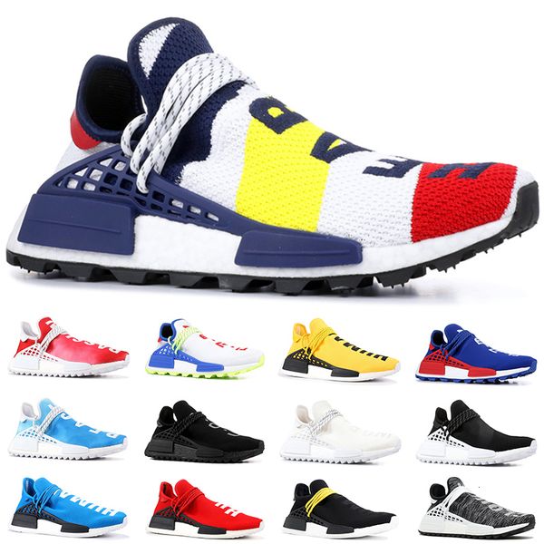 

5 12 nmd human race trail running shoes men women pharrell williams hu nerd black white cream yellow r trainer sport sneaker