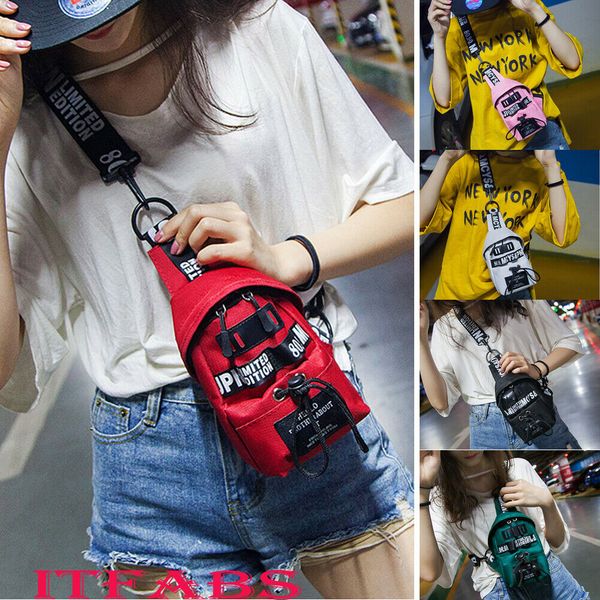 

shoulder outdoor bags woman chest crossbody bags street sport letter packs spray color messengers travel back pack girls