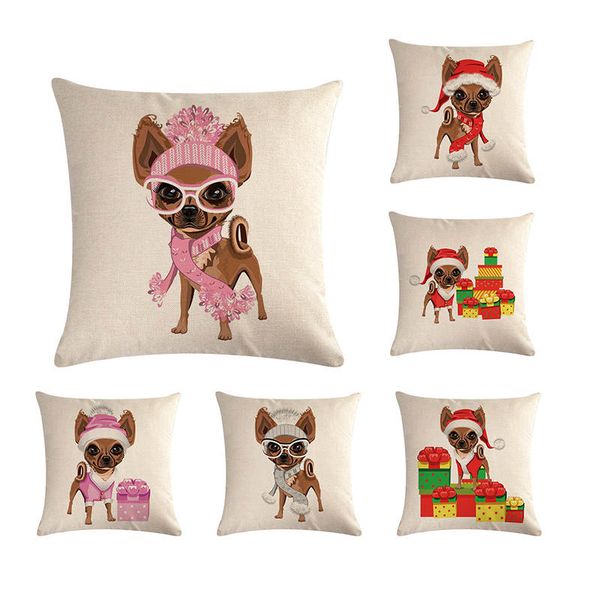 

cushion cover christmas decorative pillows dog maltese dog chihuahua pillow cover home bedroom sofa pillowcase zy747
