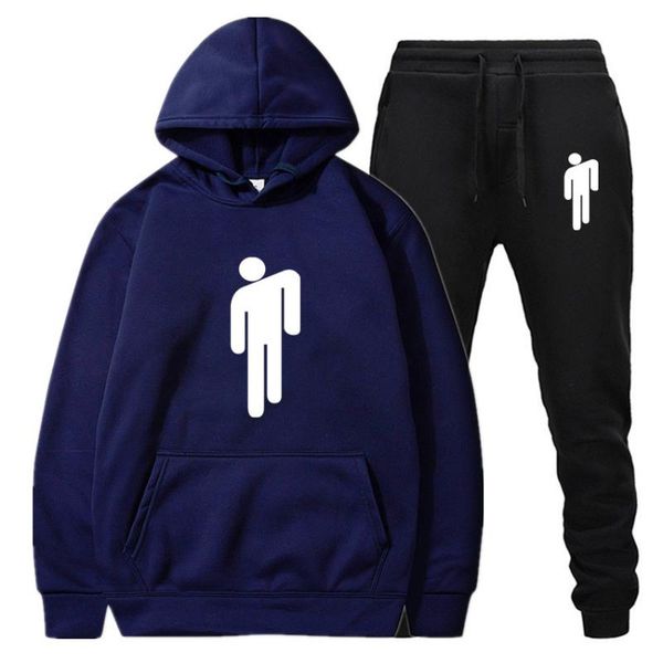 

fashion brand pullover causal tracksuit pants suit thicken hoodie 2020 men sweatshirt sets print pattern, Gray