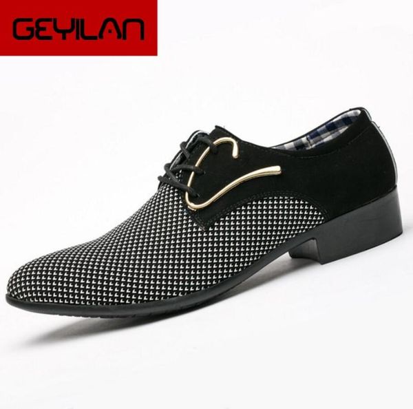 

2018 new autumn men fashion personality leather shoes pointy leather breathable formal business shoes plus size, Black
