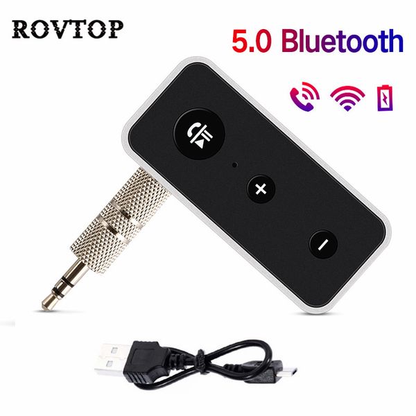 

car bluetooth 5.0 receiver car kit stereo music 3.5mm aux audio wireless handsadapter for headphone speaker stereo #2