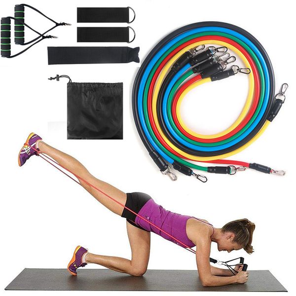 

11pcs/set elastic pull rope fitness exercises resistance bands latex tubes yoga training home workout gyms rubber loop tube