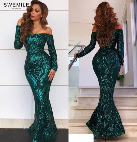 

elegant off the shoulder mermaid prom dresses long charming boat neck prom gowns long sleeve dresses vestidos de festa longo, White;black