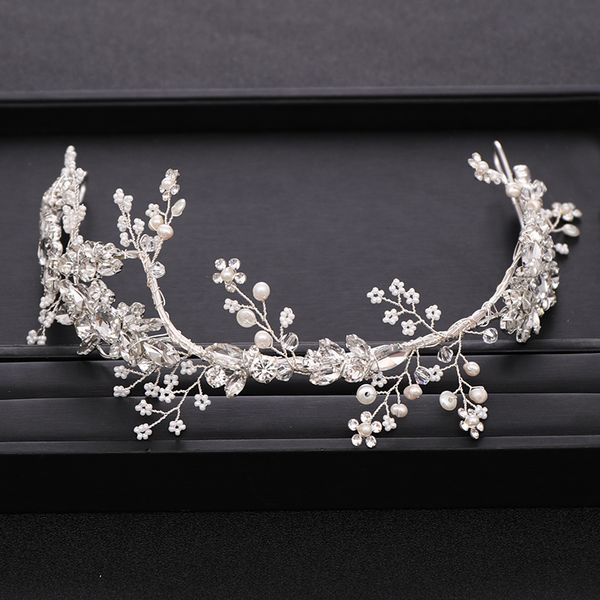 

new wedding hair accessories silver rhinestone crystal headband wedding tiara headband decorated bride hair accessories handmade, Golden;white