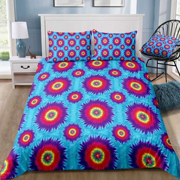 Rainbow Circle Bedding Set Single Beautiful Batik Duvet Cover