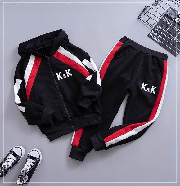 

boys clothes sets spring autumn kids fashion thick velvet hoodies+pants 2pcs tracksuits for baby children casual jogging suits, White