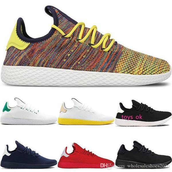 

designer pharrell williams x stan smith tennis men women running shoes hu primeknit white green mesh sports sneaker size 36-45