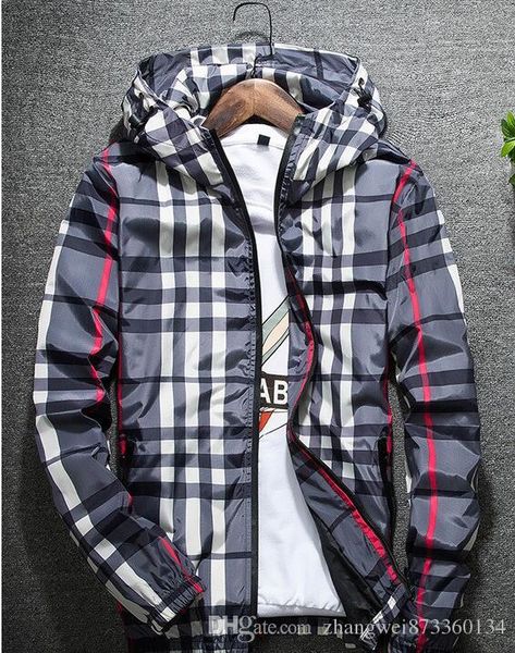 

men's fashion jacket mens windbreaker long sleeve plus size m-5xl mens jackets zipper pocket men casual hoodie coat plaid jackets