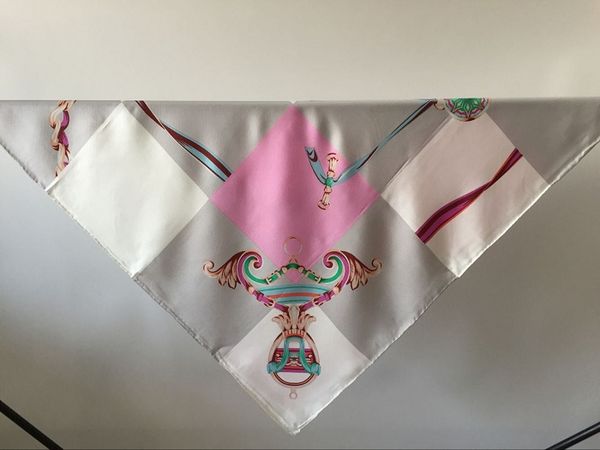 

promotion fashion women 100% silk twill scarf big square 14m/m heavy shawl hijab cape female 90cm*90cm headwear ribbon chain