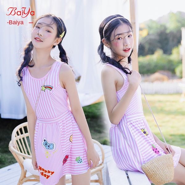

big boy female princess dress princess dress swimsuit cute student cartoon girl beach swimsuit, White;black