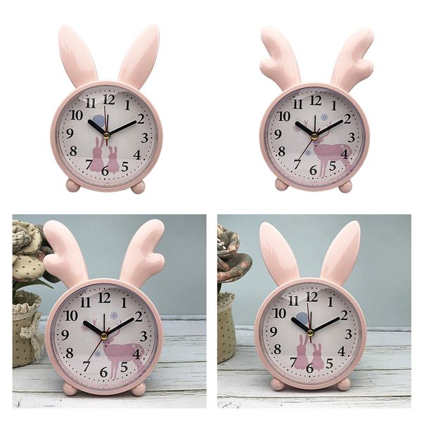 

2шт мультфильм будильник творческий кварцевые часы немой прикроватные для студентов