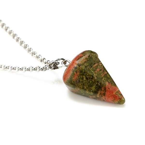 

natural stone hexagonal column pendant decoration charming fashion necklace gemstone crystal stone decor with 17.7