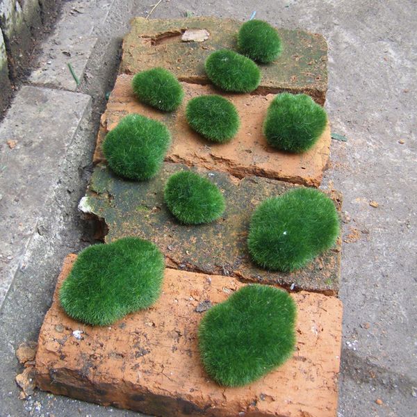 

8/10x moss balls decorative stone artificial grass plant fake fuzzy garden decor