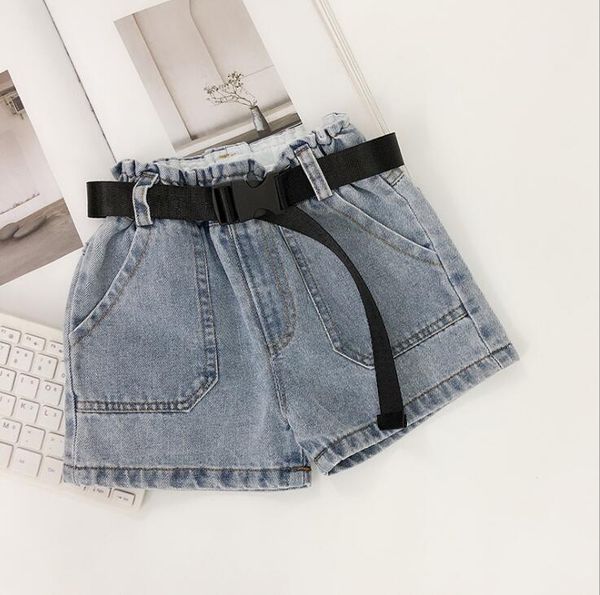 

2020 new girls denim shorts with belt summer fashion girls shorts 1-7t ho518, Black
