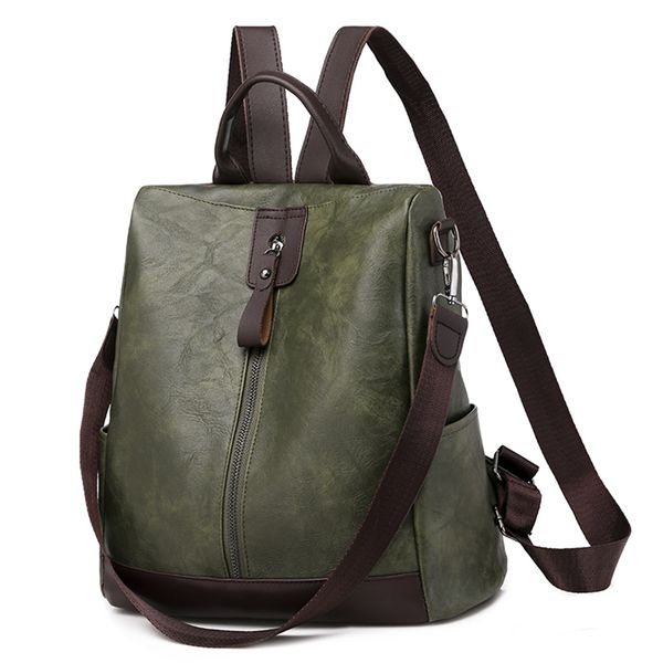 

women men pu leather school bags for teenage girls anti-theft ladies shoulder bags simple travel backpack