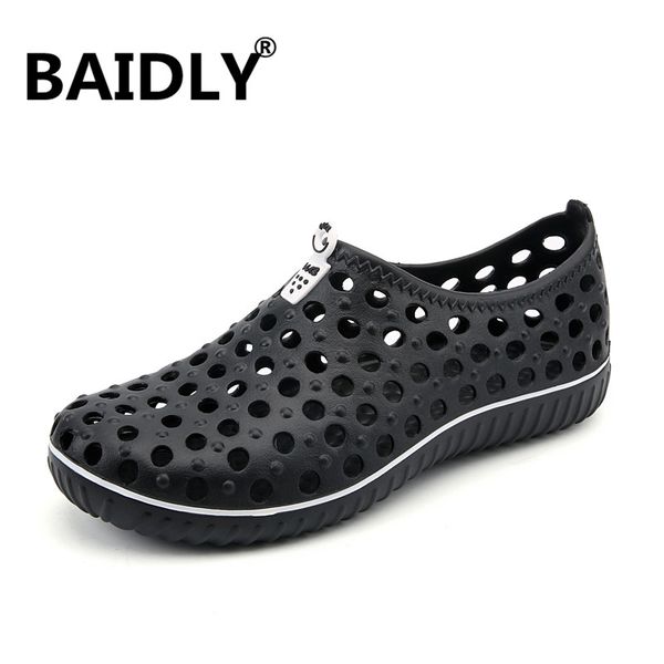 

classic zapatillas breathable men summer sandals hollow breathable sandals ultra light beach shoes outdoor men, Black