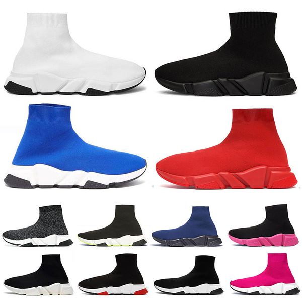 

men women designer sock shoes speed trainer triple black white red fashion brand platform socks sneakers casual shoe flat boots