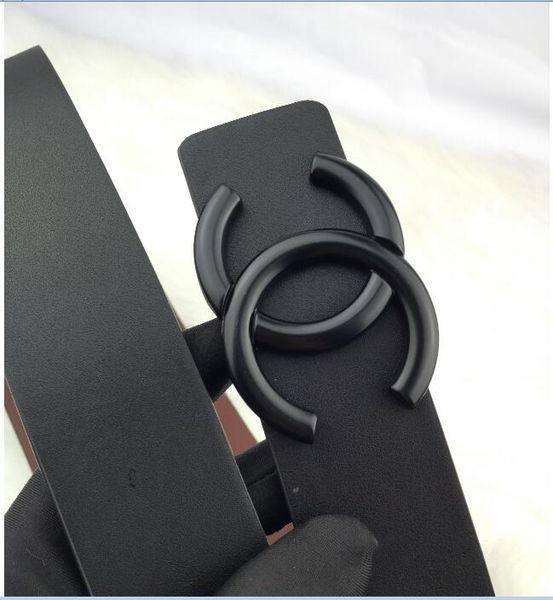 

newly listed italian fashion brand solid buckle belt men and women belt width of 3.5cm, Black;brown